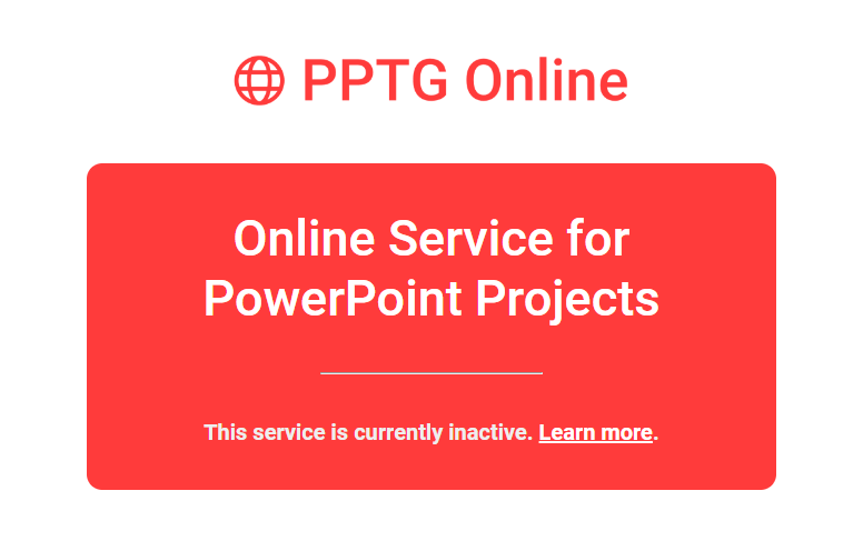 Inativação do serviço PPTG Online